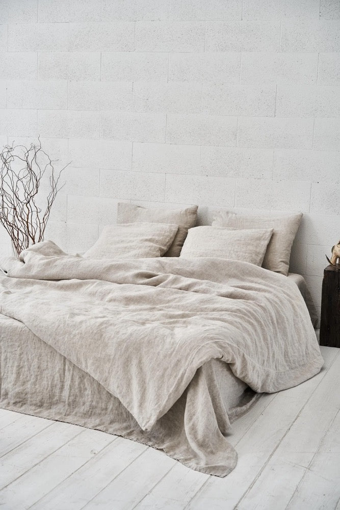 Natural Washed Linen Duvet Cover: King/Queen Bedding Stonewashed Linens various colors Valentines