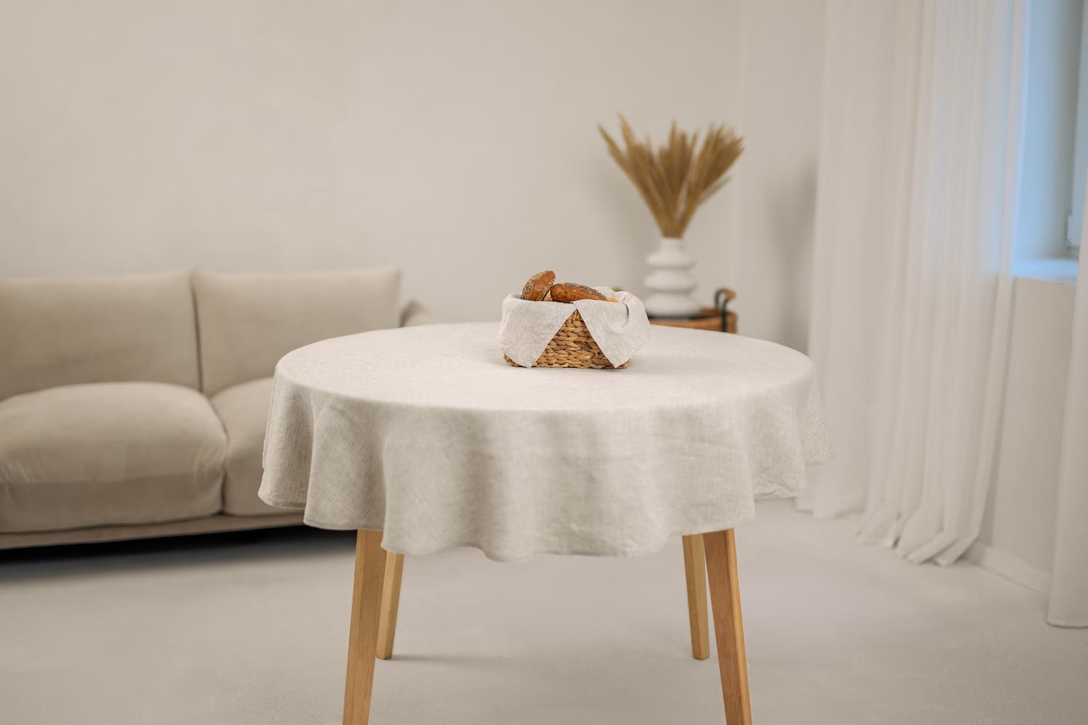 Soft Washed Linen Tablecloth: Custom Size, Natural Colors Mother's Day Gift Easter decor