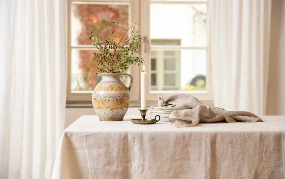 Stonewashed Linen Tablecloth: Round, Square, Rectangular, or Oval - Custom Size Extra Large Sizes