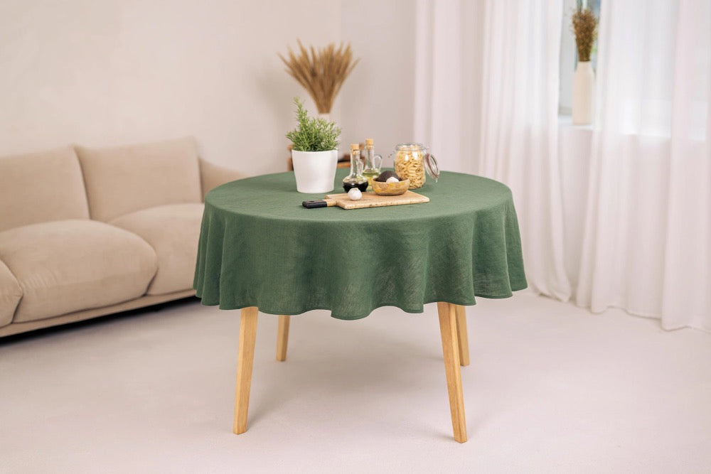 Soft Washed Linen Tablecloth: Custom Size, Natural Colors Mother's Day Gift Easter decor
