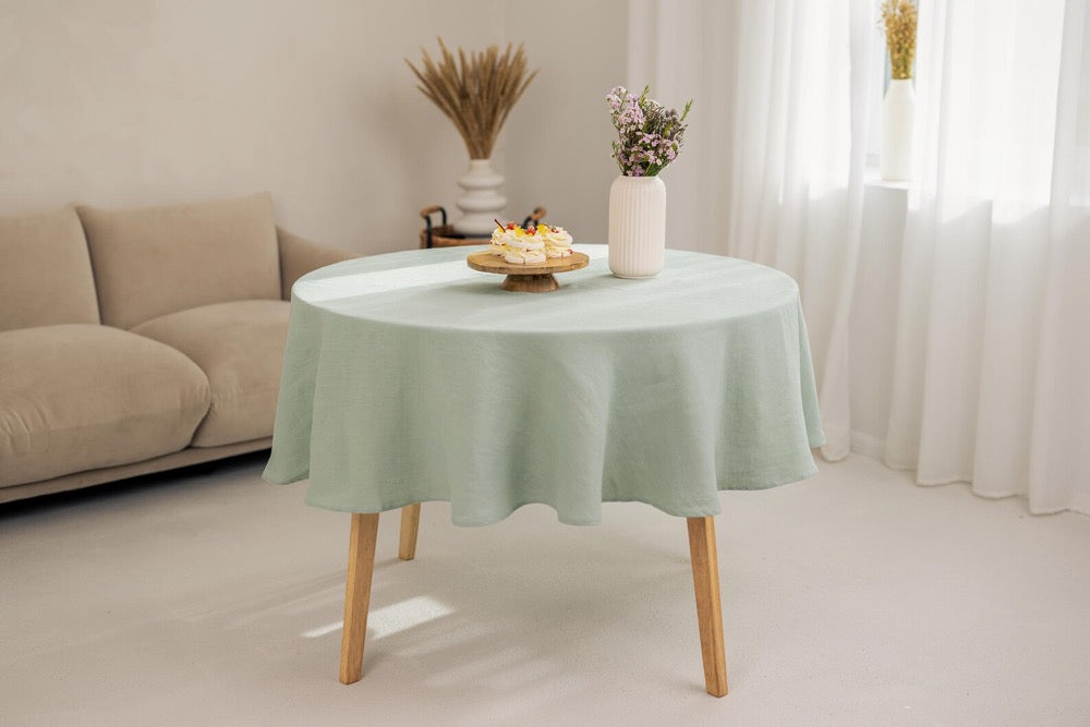 Soft Washed Linen Tablecloth: Custom Size, Natural Colors Mother's Day Gift Easter decor