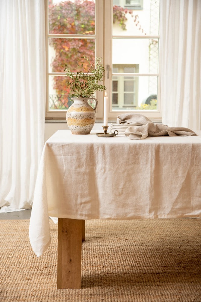 Stonewashed Linen Tablecloth: Round, Square, Rectangular, or Oval - Custom Size Extra Large Sizes