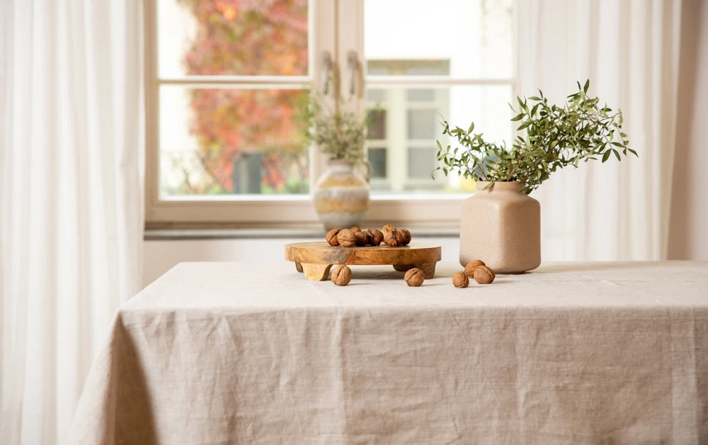Stonewashed Linen Tablecloth: Round, Square, Rectangular, or Oval - Custom Size Extra Large Sizes